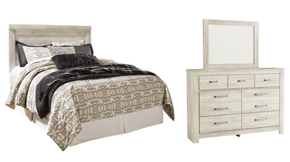 Bellaby  Panel Headboard With Mirrored Dresser