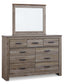 Zelen / Panel Headboard With Mirrored Dresser, Chest And Nightstand