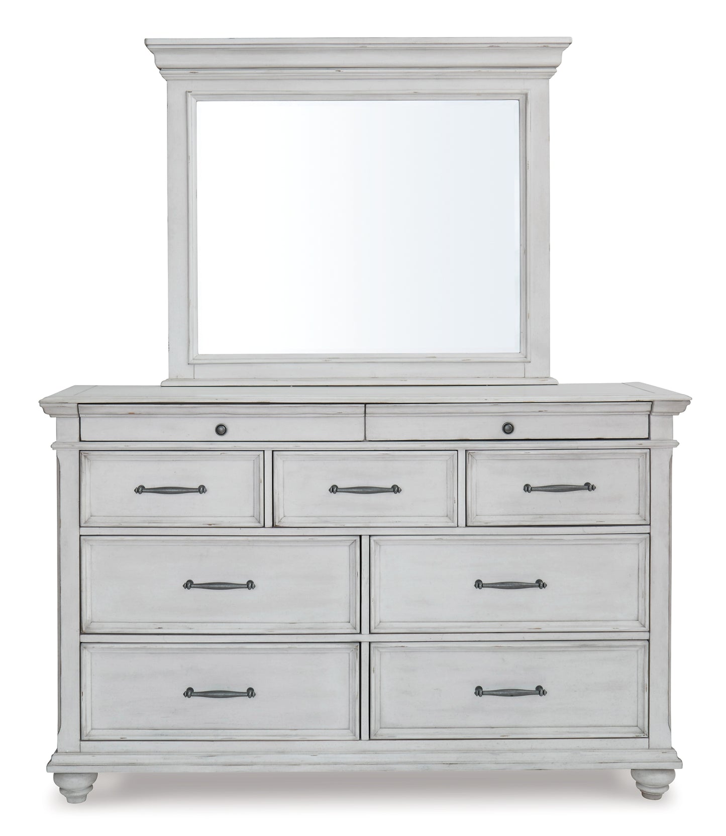 Kanwyn Queen Panel Bed with Mirrored Dresser, Chest and 2 Nightstands