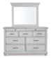 Kanwyn Queen Panel Bed with Storage with Mirrored Dresser, Chest and 2 Nightstands