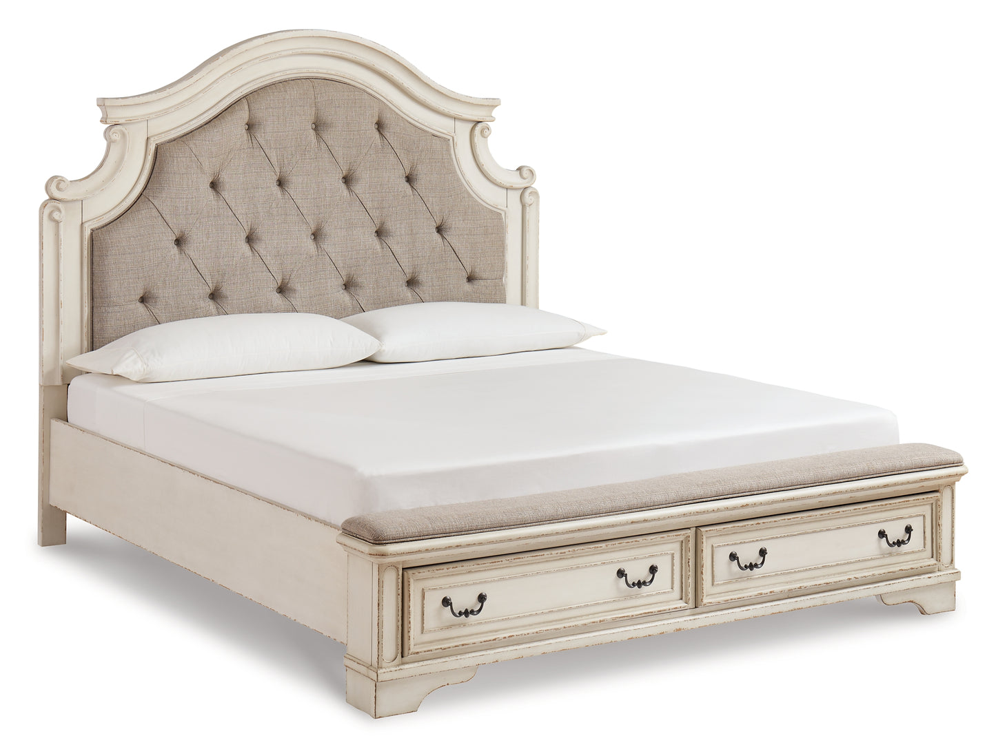 Realyn California King Upholstered Bed with Dresser
