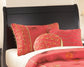 Huey Vineyard Twin Sleigh Headboard with Mirrored Dresser, Chest and 2 Nightstands